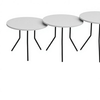 Table d'appoint minimaliste de style nordique en marbre, table basse ronde en bois massif, portable et durable, pour salon et balcon