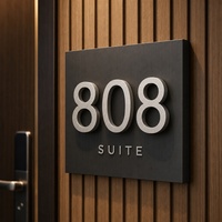 Numéros de maison flottants en acier inoxydable 304, numéros d'adresse extérieurs non éclairés, plaque de porte moderne antirouille avec vis