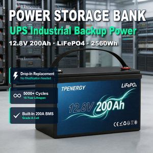 Batterie TPENERGY 12,8V 200Ah LFP à décharge profonde avec protection BMS 4S pour stockage solaire hors réseau, camping-car et bateau - Product Image 1