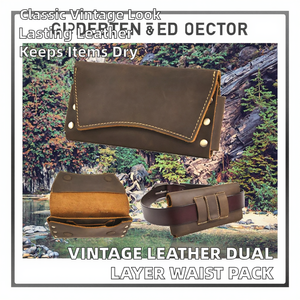 Riñonera Vintage de Doble Capa de Cuero Genuino Impermeable para Hombre, Funda para Teléfono, Bolsa de Cinturón con Diseño de Caja Elegante y Cubierta Personalizable - Product Image 2