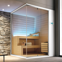 Sauna intérieur de haute qualité pour 3 à 5 personnes, usage personnel, sauna sec élégant de haute qualité avec éclairage d'ambiance