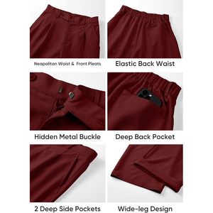 FOXA <b>Mens</b> Wide Leg Dress Pants Pleated Lightweight Breathable Casual <b>Trousers</b> <b>For</b> <b>Men</b> - Product Image 6