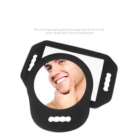 Wholesale Large Hand Rectangular Foam Cushion Barber Mirror with Handle Back Wall Mount Shockproof Foam Makeup Mirror for Salon
