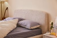 Cadre de lit de luxe nordique King Queen Double Full Size, plateforme basse, capitonné effet nuage, avec rangement