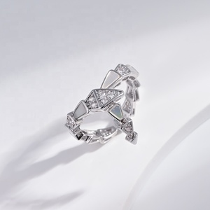 wholesale plata 925 sterling <b>silver</b> zircon fashion <b>ring</b> 2026 ladies open <b>adjustable</b> gold plated hip hop snake finger <b>rings</b> - Product Image 3