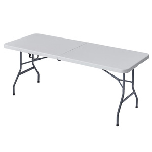 Heavy Duty 6ft 8ft Rectangular White Plastic Foldable Banquet Catering <strong>Dining</strong> Camping <strong>Folding</strong> <strong>Table</strong> for Events - Product Image 1