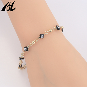 A351 Nieuwe Aanwinst 14 karaats verguld gouden armband met vierkante vorm, 'Evil <span class=keywords><strong>Eye</strong></span>'-motief en zorgvuldig geselecteerde cadeau-artikelen - Product Image 5