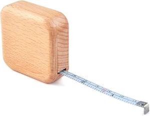 Venta caliente Mini cinta métrica de acero Cinta métrica cuadrada de madera con logotipo - Product Image 2