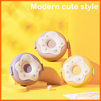 Lonchera Aislada para Microondas con 3 Compartimentos en Forma de Donut, con Tapa de Plástico, para Niños, Uso Escolar