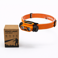 Lampe frontale LED double détachable avec détecteur de mouvement, rechargeable, étanche IP44, faisceau réglable, super lumineuse pour le camping et l'extérieur