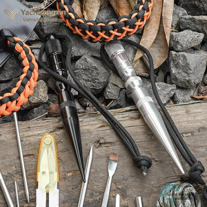 Stainless Steel Tent Peg With Black Lanyard For Camping Outdoor Use 1PC All Seasons - Product Image 5
