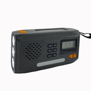 Xách Tay 2000mAh khẩn cấp thời tiết đài phát thanh noaa FM LED Đèn USB sạc ngân hàng điện headphone jack AM ban nhạc năng lượng mặt trời đài phát thanh đèn pin - Product Image 1