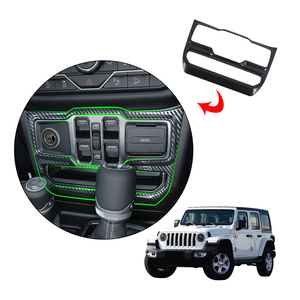 <span class=keywords><strong>Kit</strong></span> de boîtier en Fiber de carbone pour Jeep Wrangler 2018, couvercle accoudoir intérieur, panneau de levage central, accessoires de voiture, noir, 1 paire - Product Image 2