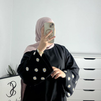 Nouveau Style Robes d'Été Nida pour Femmes, Broderie Florale, Vêtement Islamique, Abaya, Robe Musulmane Modeste
