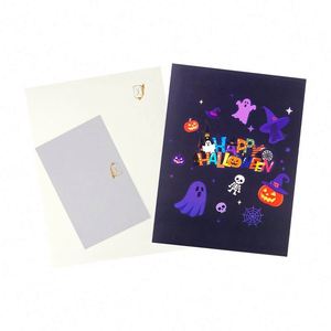 Carte de vœux 3D amusante avec citrouille et fantôme, carte pop-up faite à la main pour invitation de fête d'Halloween - Product Image 4