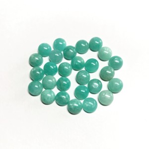 IGI certificado 6mm redondo Natural amazonita suave cabujón semiprecioso calibrado piedras preciosas sueltas para la fabricación de joyas al por mayor - Product Image 1
