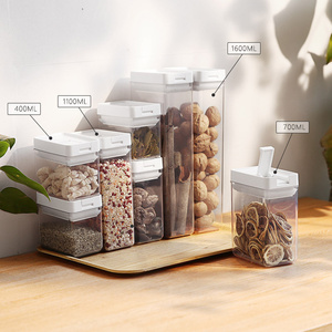 1300ml 1600ml Organización de cocina Contenedores de almacenamiento de plástico 460ml 700ml 950ml Contenedores herméticos de almacenamiento de alimentos con tapas - Product Image 2