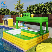 Bar aquatique gonflable commercial mobile 6x6m, capacité 300kg, installations de divertissement, garantie 2 ans pour parcs et jardins
