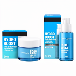 Ensemble de soins pour le <span class=keywords><strong>visage</strong></span> <span class=keywords><strong>Neutrogena</strong></span> (2 produits) Sérum ultra-hydratant à l'acide hyaluronique (flacon pompe 30 ml) Plus Aqua-Gel - Product Image 1