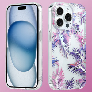 Étuis de téléphone portable de galvanoplastie pour iPhone 15 Pro Max pour <span class=keywords><strong>Samsung</strong></span> S22 S23 couverture arrière Mobile IMD imprimer étui à fleurs - Product Image 3