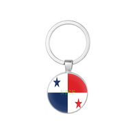 Porte-clés Cabochon Double Face à Motif Drapeau National de Montserrat, Anneau Rond en Alliage pour Cadeau Souvenir de Vacances et Touristique