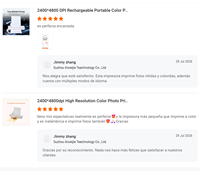 Imprimante portable ultra-légère, imprimante jet d'encre sans fil avec batterie rechargeable pour les voyages légers