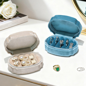 Yuan Qi Nouvelle Boîte de Rangement Haut de Gamme pour Bijoux (Bagues et Boucles d'Oreilles) en Velours <span class=keywords><strong>Lissie</strong></span> avec Couvercle Rabattable, Grande Capacité, Boîte de Présentation Luxe Léger - Product Image 3