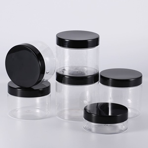 Food Grade 100Ml 120Ml 150Ml 250Ml Clear Pet <b>Plastic</b> <b>Jar</b> With Black Lid - Product Image 2