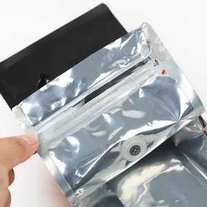 Laminated Aluminum Foil Zip Lock Flat Bottom Pouch /matt White Foil Pouch /zip Lock Coffee Bag With Degassing Valve