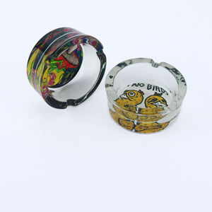 Cendrier en cristal de verre personnalisé, sans fumée, pour la maison, le bureau, l'intérieur, l'extérieur, le patio, cendriers en verre sans plomb pour cigarettes - Product Image 3