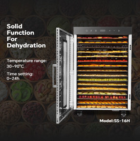 Déshydrateur alimentaire commercial à 16 plateaux, four de séchage des fruits, déshydrateur de fruits commercial