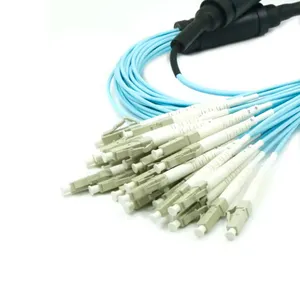 Cables de conexión de fibra de 12 núcleos originales de fábrica MM OM3 LC a LC Fibra de longitud personalizada