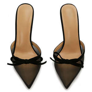 Sandalias de Tacón Alto Negras, Elegantes y Transpirables, Diseño de Moda 2025, Zapatos de Mujer para Exteriores con Tacón de Aguja - Product Image 3