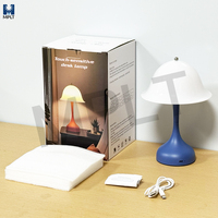 Lampe de table moderne à LED rechargeable en forme de bourgeon de fleur, sans fil, commande tactile, pour chambre à coucher, luminosité réglable, lumière sans fil