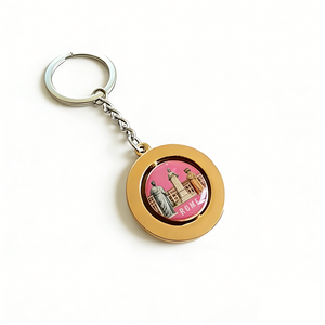 Porte-clés Souvenir de Ville Touristique Personnalisé avec Logo, Dôme Rotatif en Époxy Plaqué Or de Luxe, Colisée de <span class=keywords><strong>Rome</strong></span>, Meilleures Ventes, Vente en Gros - Product Image 3