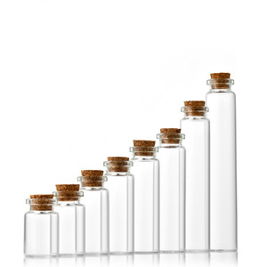 Bocaux de rangement en verre transparent 15 ml, tubes à essai cylindriques vides avec <span class=keywords><strong>bouchon</strong></span> en liège, épaisseur 1,5 cm, sérigraphiés - Product Image 5