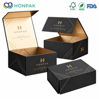 Boîte cadeau magnétique de luxe personnalisée HONPAK, boîte d'emballage rigide pliable avec logo pour bijoux, parfums, cosmétiques, marque haut de gamme
