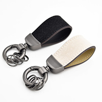 Porte-clés élégant en cuir avec fermoir métallique, porte-clés multicolore pour voiture, logo personnalisé pris en charge pour les entreprises et l'usage quotidien