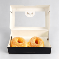 Boîtes à pâtisserie personnalisées en papier de qualité alimentaire pour beignets avec fenêtre transparente, vente en gros de boîtes à beignets en papier