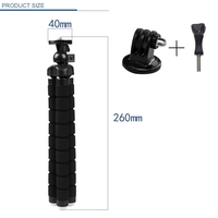 Trépied flexible de taille moyenne avec adaptateur pour caméra d'action, mini trépied pliable pour caméra d'action et smartphones