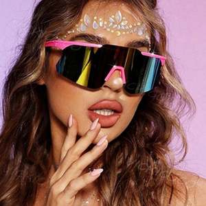 Gafas de Sol Deportivas con Lentes de Espejo Planas para Hombre, Lentes de Una Pieza, Gafas de Sol Extra Grandes para Mujer - Product Image 1