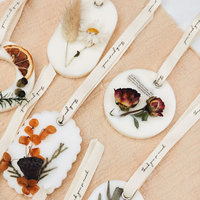 Bougie parfumée en cire de soja avec fleurs séchées personnalisées, boîtes en bois écologiques, rangement, décoration de Noël, Diwali, purification de l'air