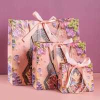 Sac en papier de luxe écologique imprimé floral Muguet pour douche nuptiale, Saint-Valentin et bougies