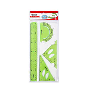 फोका थोक स्टेशनरी 12 इंच पारदर्शी प्लास्टिक लचीला पारदर्शी स्कूल शासक इंच और सेंटीमीटर पैमाने के साथ सेट - Product Image 6