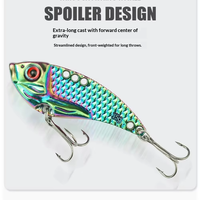 Leurre Artificiel Rigide Longue Portée Scale Vib en Alliage de Zinc avec Paillettes Blanches pour Pêche au Bar, au Tilapia et en Eau Douce (Casting)