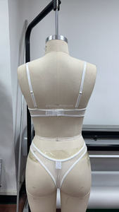 Conjunto de lencería de encaje floral colorido con decoración de lazo XL sujetadores y ropa de dormir para niñas Sexy transparente y divertido para un verano animado - Product Image 3