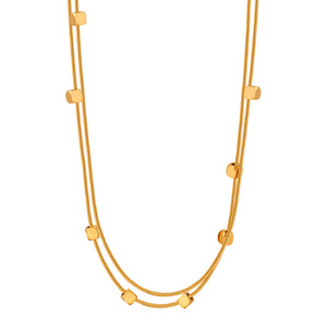 Collana alla Moda con Catena a Serpente Placcata Oro e Stile Floreale, Versatile e Unica, con Pietra Naturale per Donna - Product Image 5