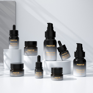 Ensemble de soins de la peau en verre blanc, noir et ambre, flacon cosmétique en verre pour lotion 15ml 30ml 100ml 120ml, pot à crème scellé avec joint personnalisé <span class=keywords><strong>50g</strong></span> - Product Image 4