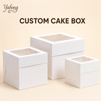 Boîte à gâteau blanche avec fenêtre transparente, boîtes de boulangerie en carton, vente en gros, personnalisées pour cupcakes, muffins, desserts