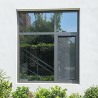 Fenêtre coulissante horizontale moderne en alliage d'aluminium durable, insonorisée, isolante thermiquement, hermétique, avec verrouillage, pour cuisine extérieure